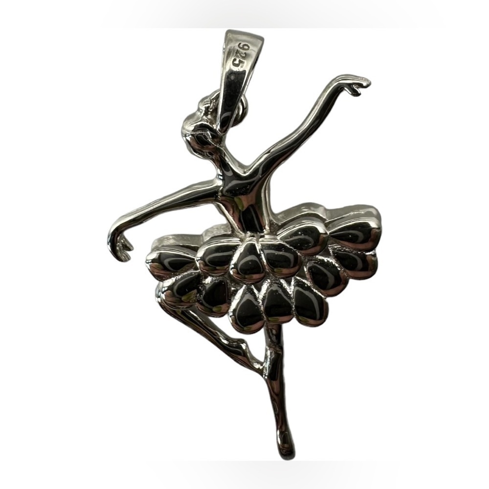 Sterling Silver Ballerina Ruby CZ Pendant 925 Sterling Silver BEAUTIFUL NEW! - Picture 7 of 14